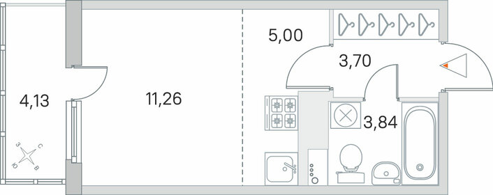 Квартира 25 м², студия - изображение 1