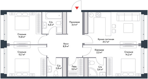 93,9 м², 3-комнатная квартира 45 662 912 ₽ - изображение 60