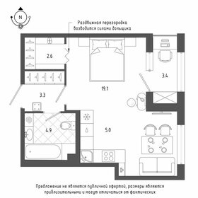 Квартира 36,6 м², 1-комнатная - изображение 1