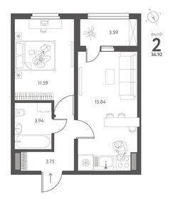 35 м², 1-комнатная квартира 3 300 000 ₽ - изображение 70