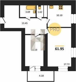 Квартира 62 м², 2-комнатная - изображение 1