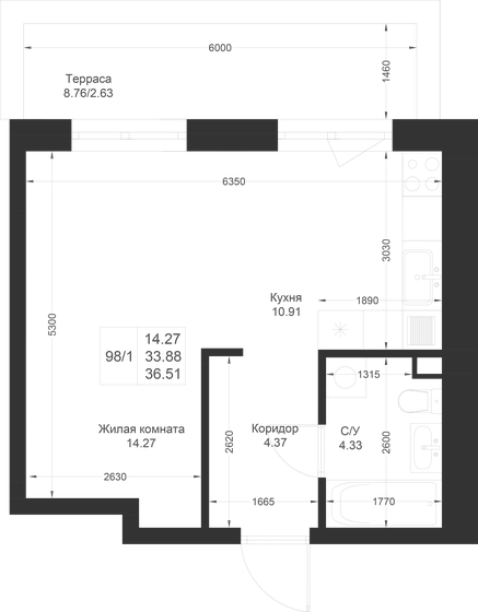 31 м², квартира-студия 5 799 000 ₽ - изображение 106