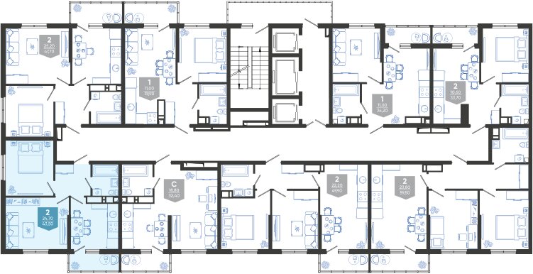 47,8 м², 1-комнатная квартира 9 550 000 ₽ - изображение 11