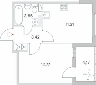 34,7 м², 1-комнатная квартира 7 158 528 ₽ - изображение 13