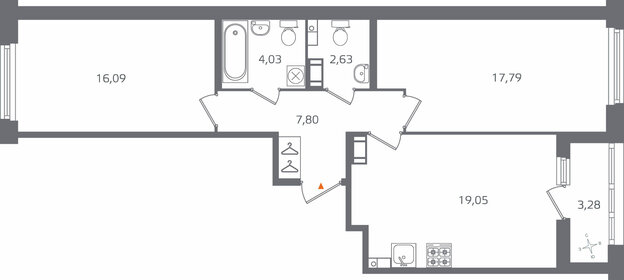 69,6 м², 2-комнатная квартира 19 108 000 ₽ - изображение 13