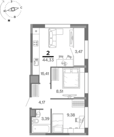 69,5 м², 2-комнатная квартира 5 100 000 ₽ - изображение 47