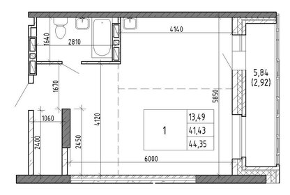 Квартира 41,6 м², 1-комнатная - изображение 1