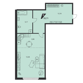 Квартира 35,2 м², 1-комнатная - изображение 1