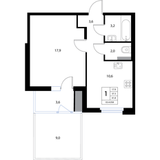 Квартира 41,8 м², 1-комнатная - изображение 2