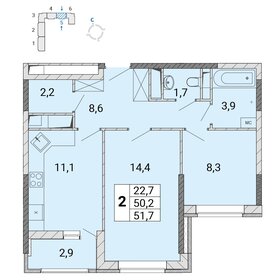 41,3 м², 2-комнатная квартира 7 454 650 ₽ - изображение 18