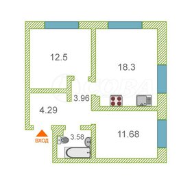 Квартира 56,1 м², 2-комнатная - изображение 1