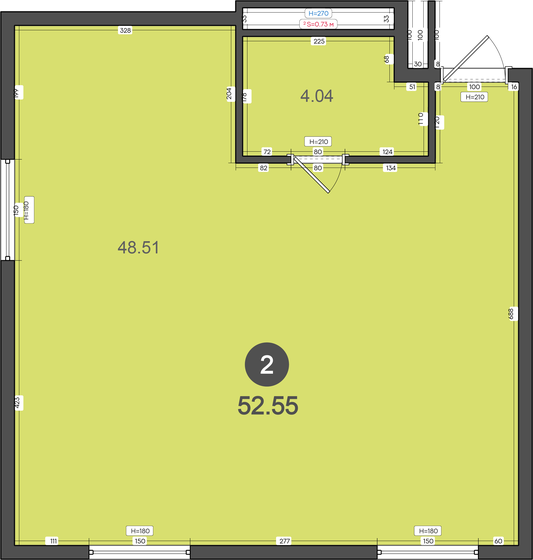 52,6 м², 2-комнатная квартира 7 199 350 ₽ - изображение 1