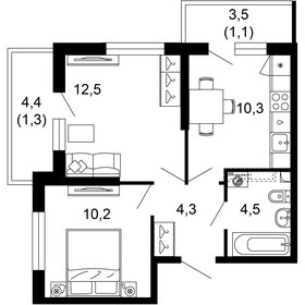 43,9 м², 2-комнатная квартира 20 804 210 ₽ - изображение 19