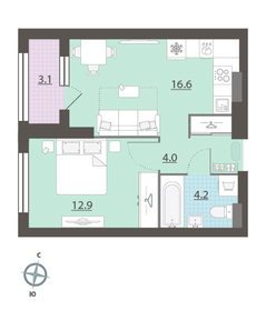 35,7 м², 1-комнатная квартира 7 500 000 ₽ - изображение 37