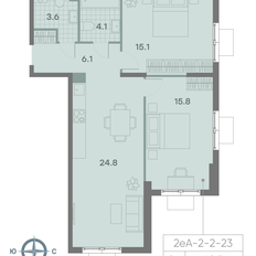 Квартира 69,5 м², 2-комнатная - изображение 2