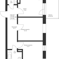 Квартира 60,2 м², 2-комнатная - изображение 3