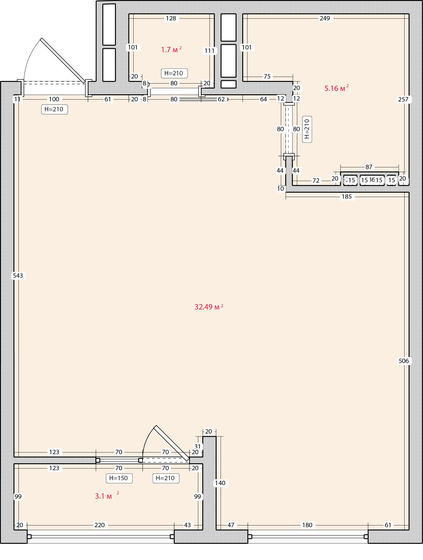 42,1 м², 1-комнатная квартира 5 792 960 ₽ - изображение 1