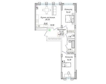 70,4 м², 2-комнатная квартира 7 047 040 ₽ - изображение 9