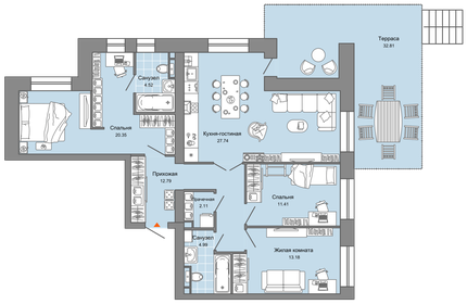 98 м², 3-комнатная квартира 11 504 129 ₽ - изображение 22