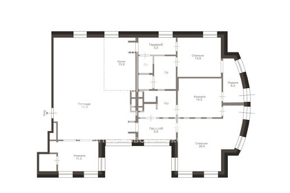 Квартира 173,6 м², 3-комнатная - изображение 1