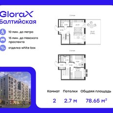 Квартира 78,7 м², 2-комнатная - изображение 2