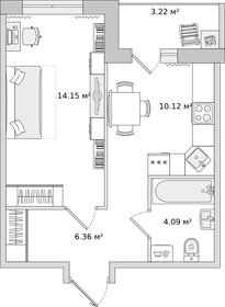 34,5 м², 2-комнатная квартира 6 230 044 ₽ - изображение 78