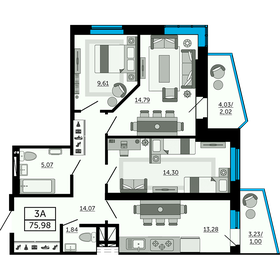 76 м², 3-комнатная квартира 11 321 020 ₽ - изображение 20