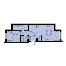 Квартира 56,9 м², 1-комнатная - изображение 1