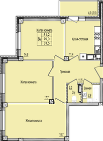 Квартира 81,5 м², 3-комнатная - изображение 1