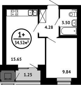 34,6 м², 1-комнатная квартира 5 253 120 ₽ - изображение 23