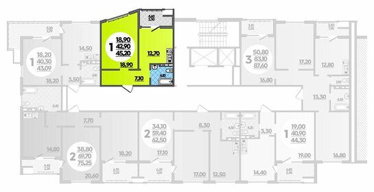 45 м², 1-комнатная квартира 10 600 000 ₽ - изображение 71