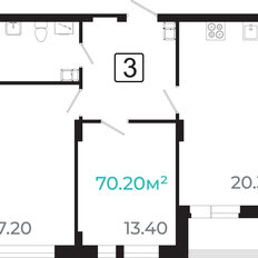 Квартира 68,3 м², 3-комнатная - изображение 2