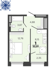 31,4 м², 1-комнатная квартира 4 326 138 ₽ - изображение 64