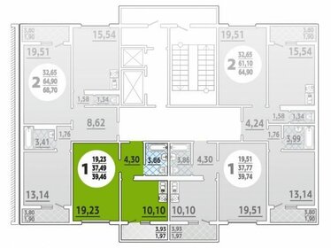 40 м², 1-комнатная квартира 3 734 000 ₽ - изображение 60