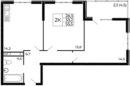 56 м², 2-комнатная квартира 6 250 000 ₽ - изображение 46