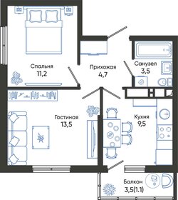 47,6 м², 1-комнатная квартира 5 200 000 ₽ - изображение 34