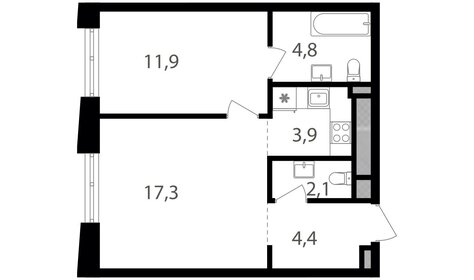 54 м², 3-комнатная квартира 15 200 000 ₽ - изображение 139