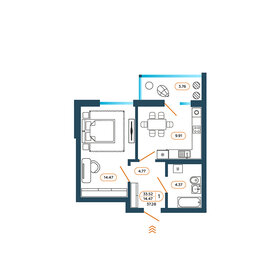 37,5 м², 1-комнатная квартира 3 967 950 ₽ - изображение 13