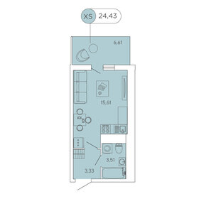 23,2 м², квартира-студия 4 600 000 ₽ - изображение 58