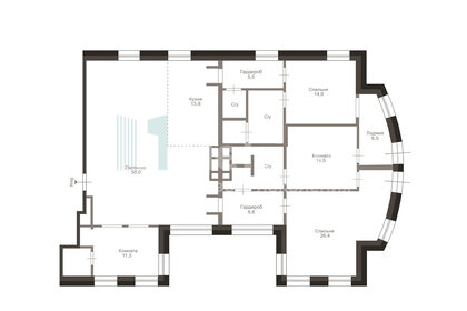 Квартира 173,6 м², 3-комнатная - изображение 1