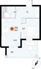 Квартира 43,4 м², 1-комнатные - изображение 1