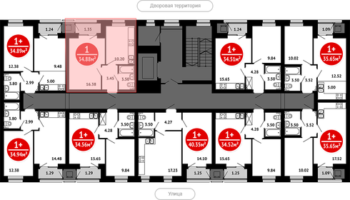 34,5 м², 1-комнатная квартира 5 176 500 ₽ - изображение 46