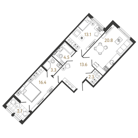 74 м², 2-комнатная квартира 34 029 108 ₽ - изображение 6