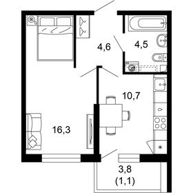 37,8 м², 1-комнатная квартира 14 277 060 ₽ - изображение 21