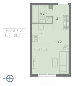 25,4 м², квартира-студия 10 474 096 ₽ - изображение 30