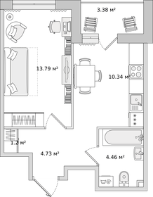 37,5 м², 1-комнатная квартира 6 400 000 ₽ - изображение 123