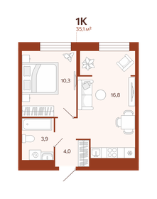 38,3 м², 1-комнатная квартира 5 200 000 ₽ - изображение 39