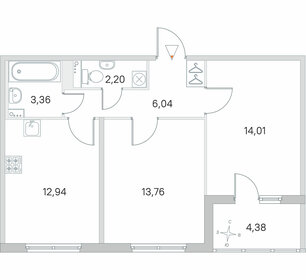 Квартира 54,5 м², 2-комнатная - изображение 1