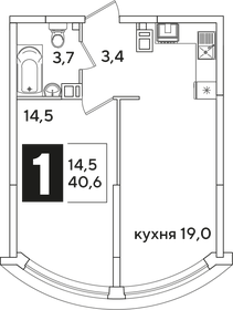 40,6 м², 1-комнатная квартира 7 511 000 ₽ - изображение 5