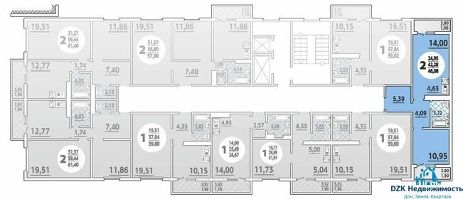 46 м², 2-комнатная квартира 3 910 800 ₽ - изображение 90